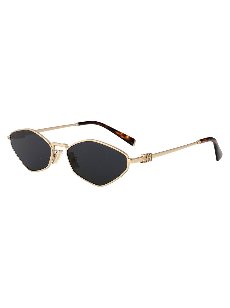 Miu Miu 0mu Metal Cat-Eye Sunglasses — Gold