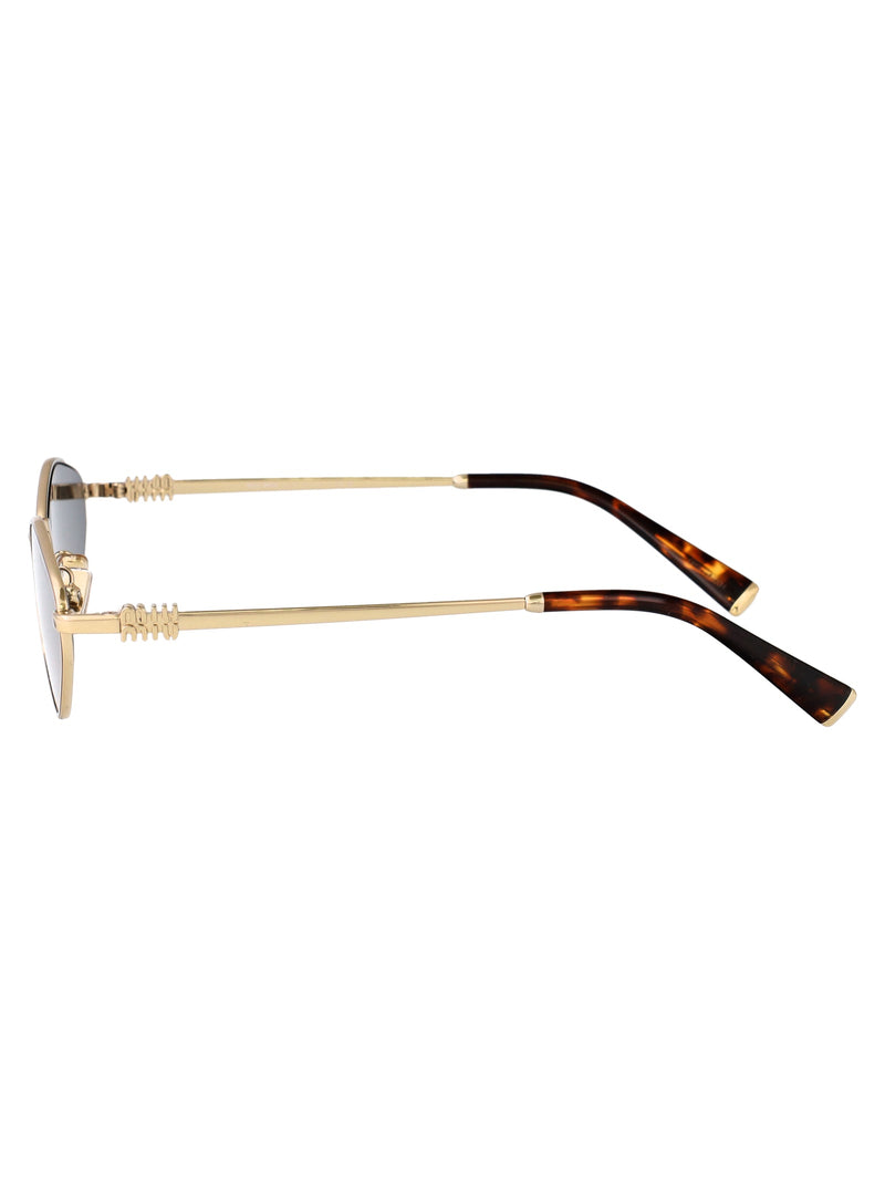 Miu Miu 0mu Metal Cat-Eye Sunglasses — Gold
