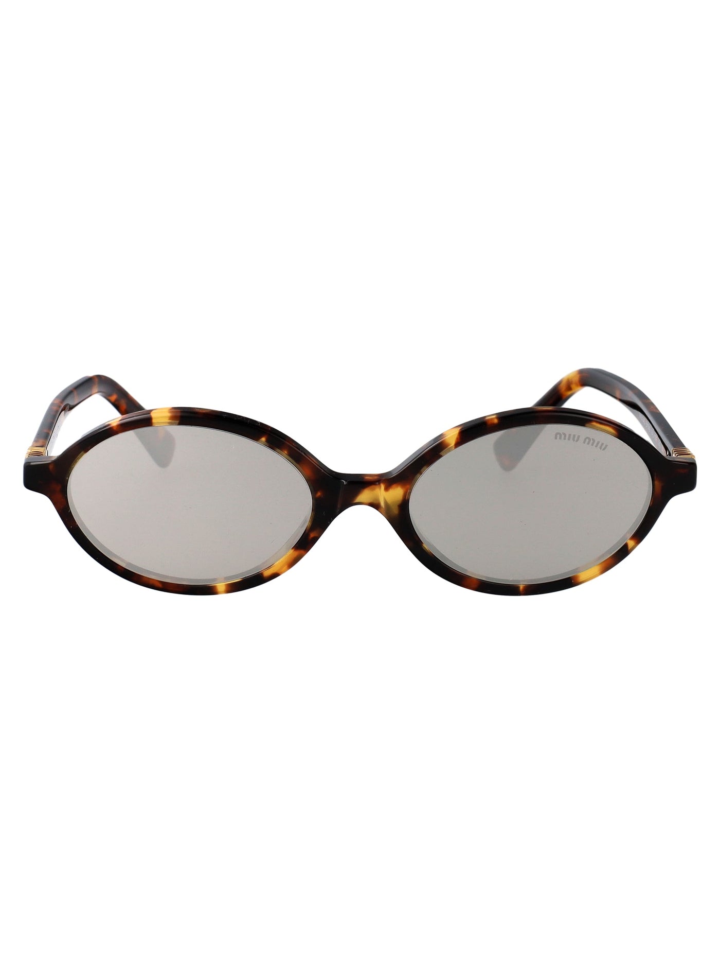 Miu Miu 0mu Oval Tortoiseshell Acetate Sunglasses — Havana Honey