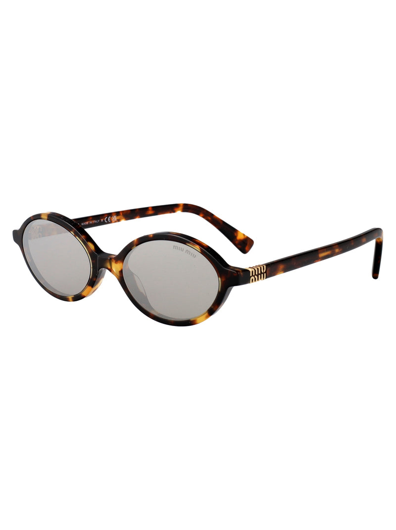 Miu Miu 0mu Oval Tortoiseshell Acetate Sunglasses — Havana Honey
