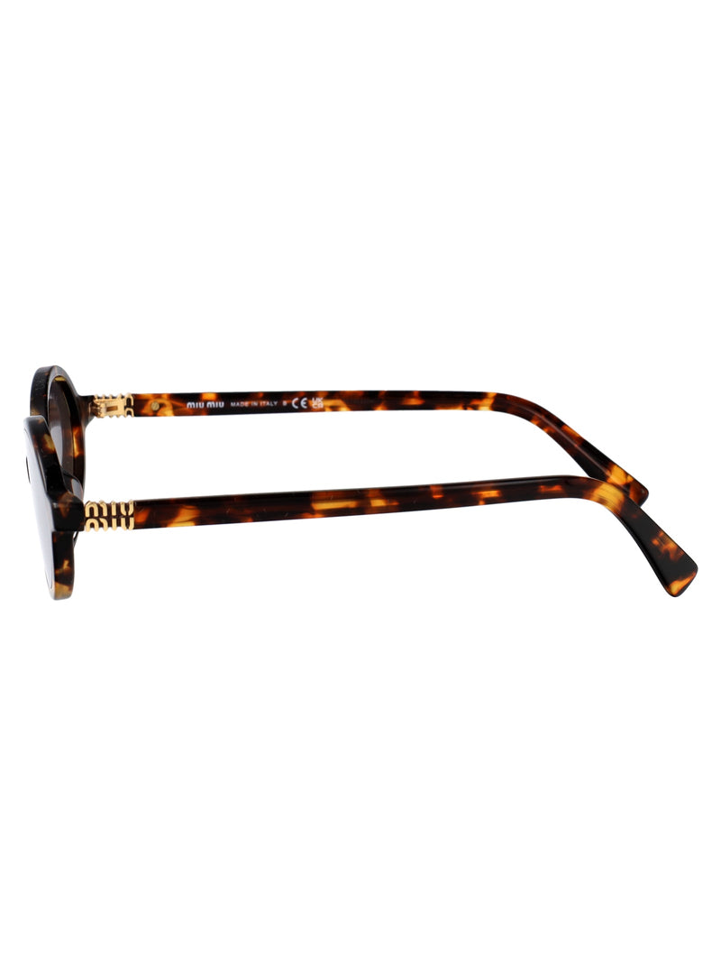 Miu Miu 0mu Oval Tortoiseshell Acetate Sunglasses — Havana Honey