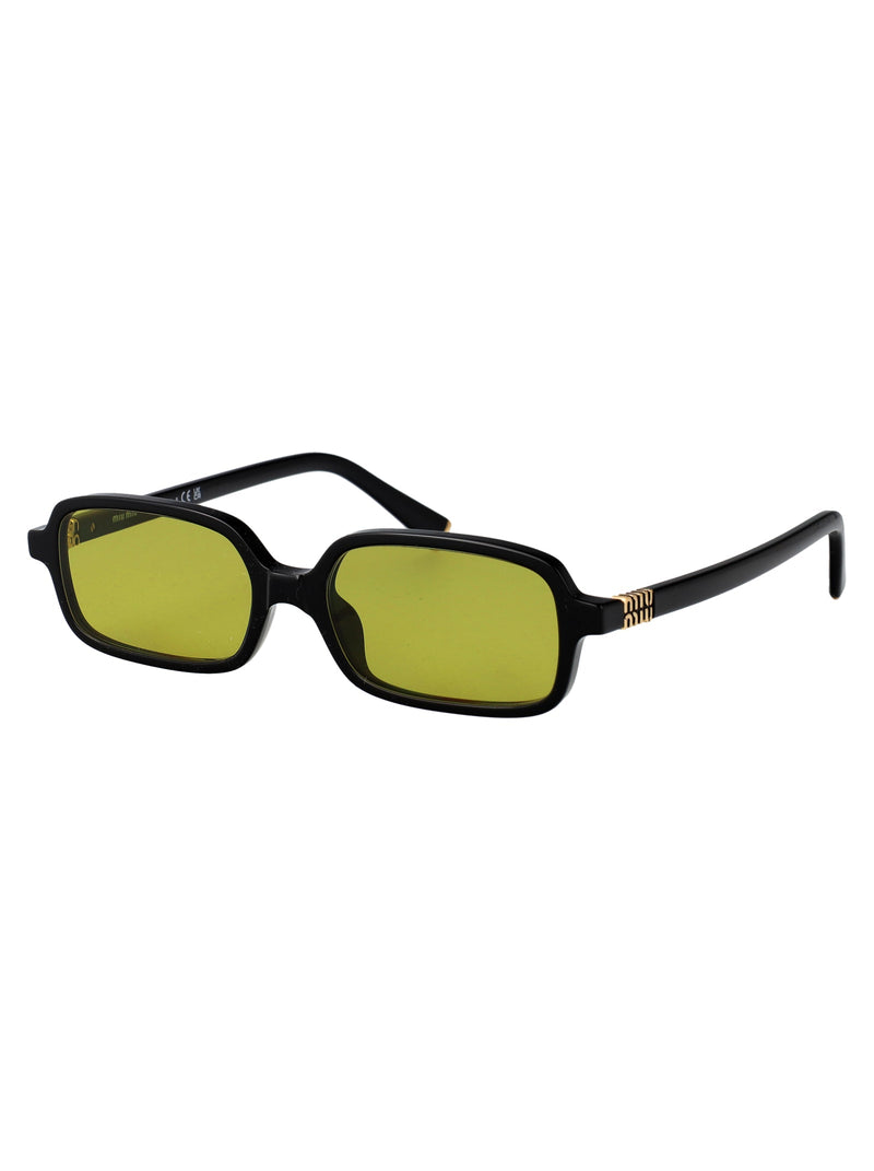 Miu Miu 0mu Rectangular Acetate Sunglasses — Black