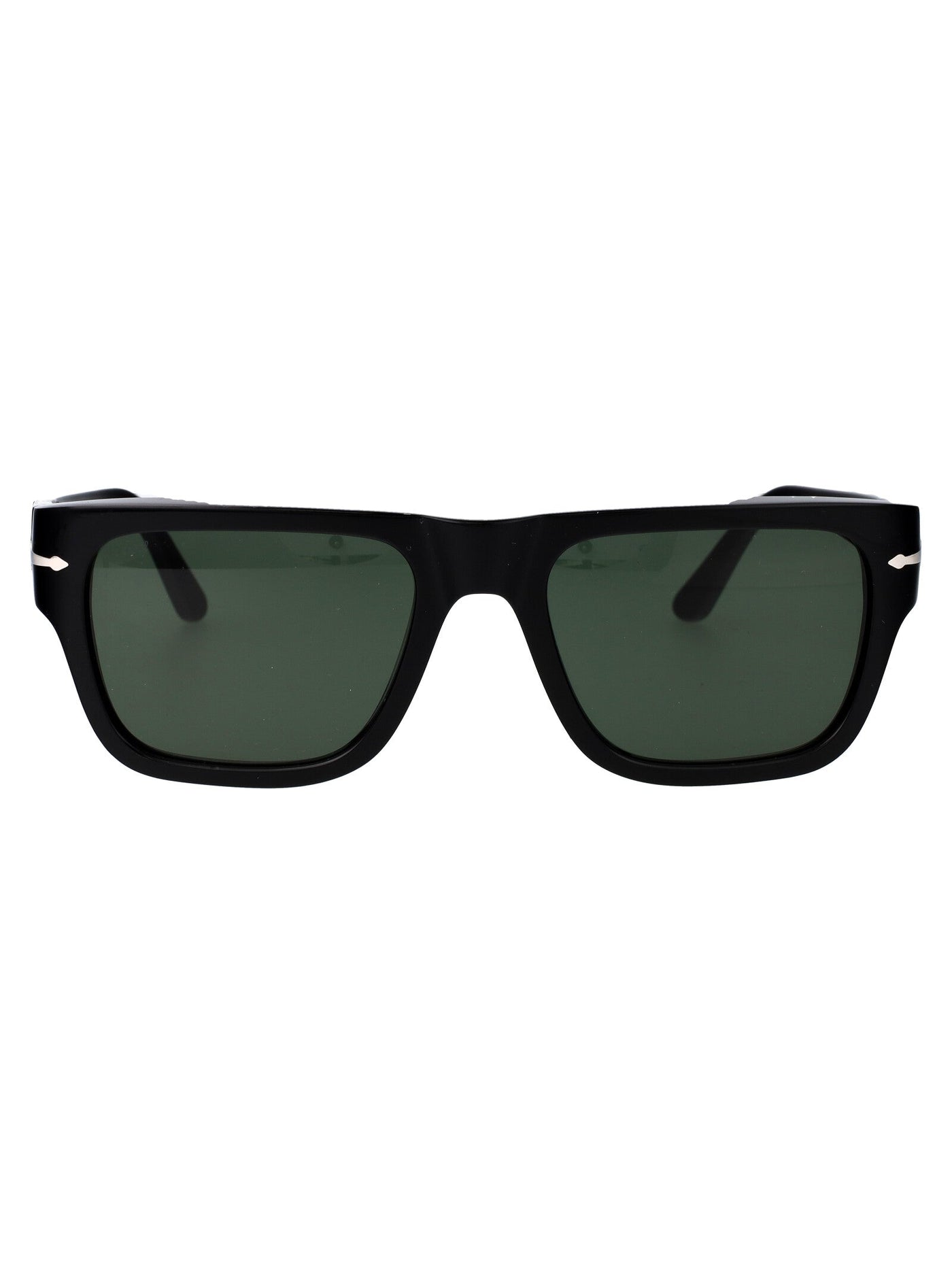 Persol 0po3348s Green Lens Sunglasses — Black Acetate