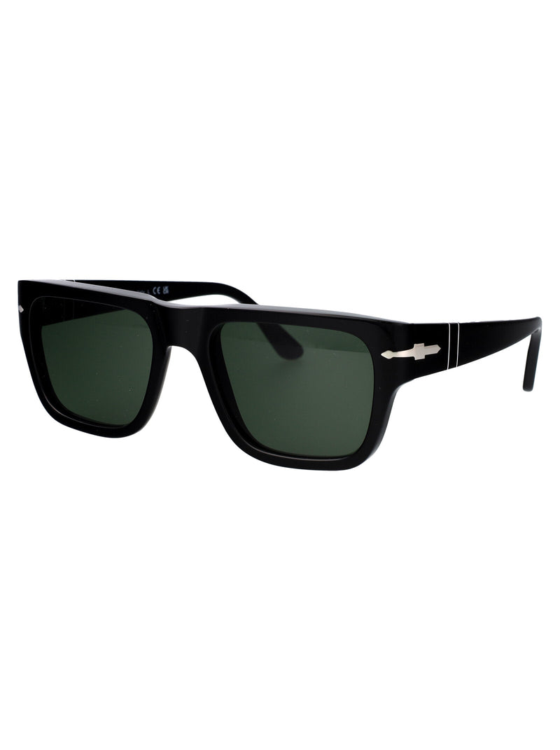 Persol 0po3348s Green Lens Sunglasses — Black Acetate