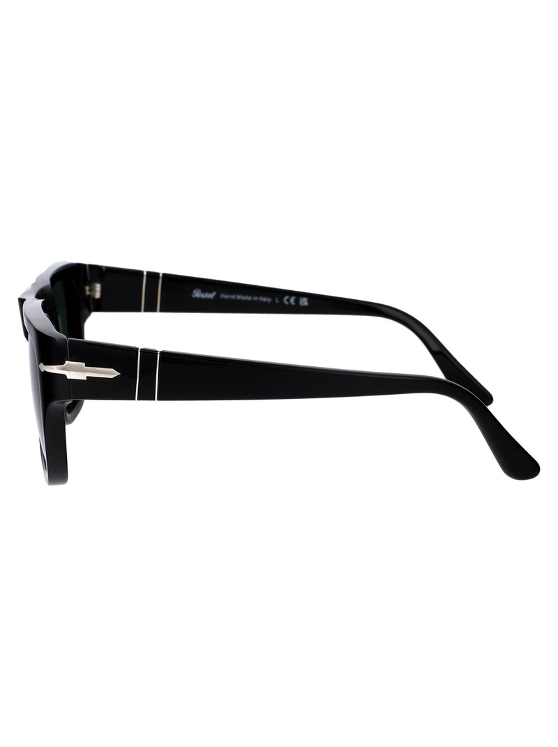 Persol 0po3348s Green Lens Sunglasses — Black Acetate