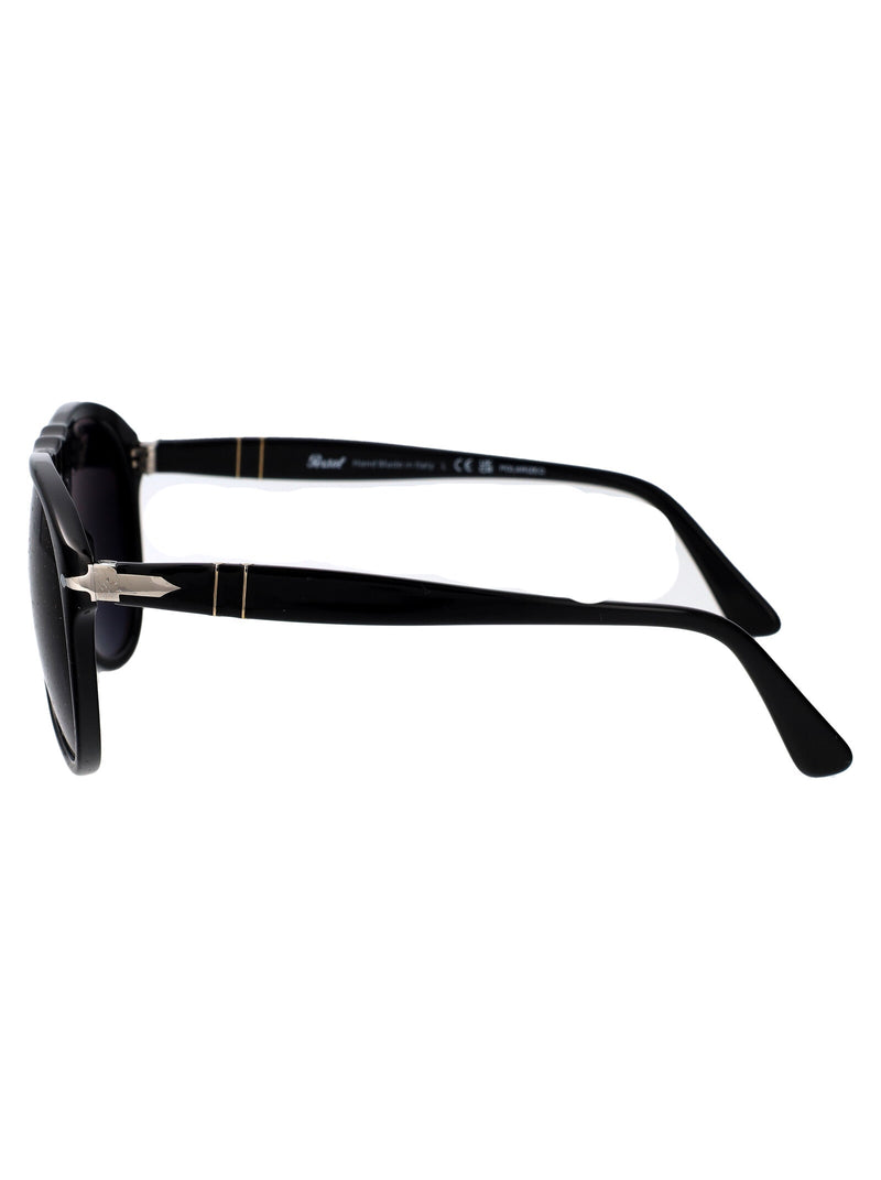 Persol 0po0649 Pilot Acetate Sunglasses — Black