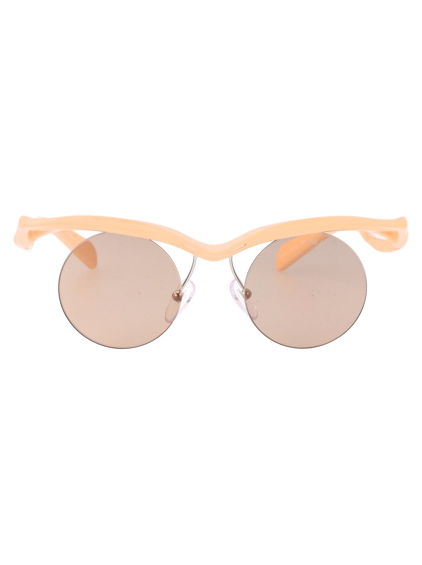 Prada 0pr Injected Round Frame Sunglasses — Beige