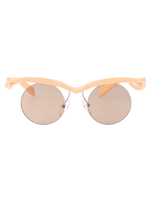 Prada 0pr Injected Round Frame Sunglasses — Beige