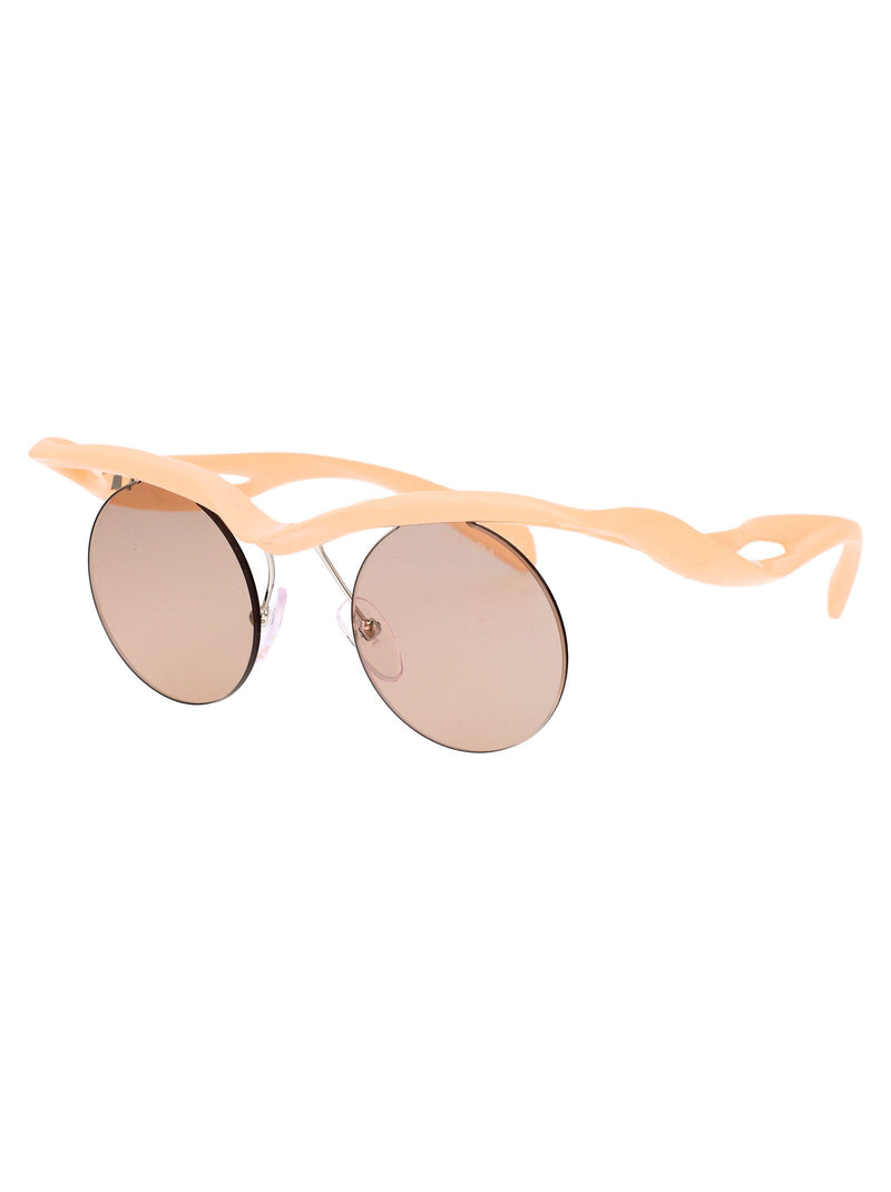 Prada 0pr Injected Round Frame Sunglasses — Beige