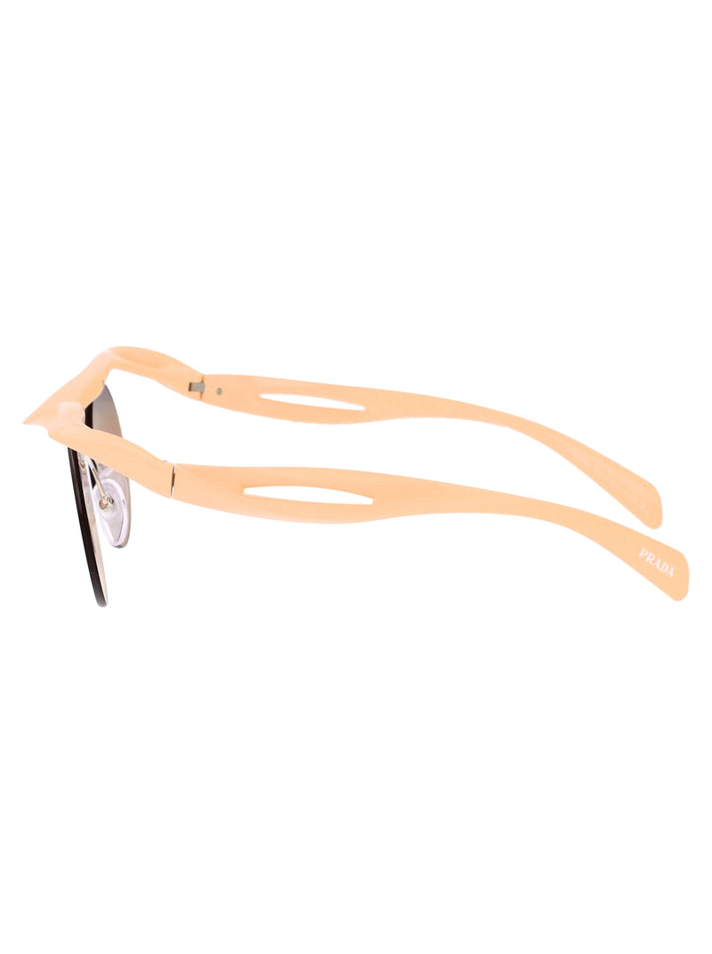 Prada 0pr Injected Round Frame Sunglasses — Beige