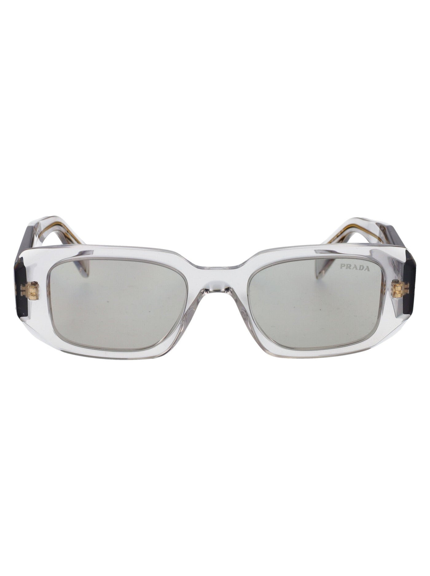 Prada 0pr Rectangular Acetate Sunglasses — Gray