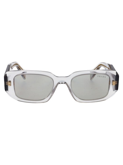 Prada 0pr Rectangular Acetate Sunglasses — Gray