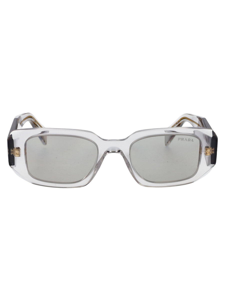 Prada 0pr Rectangular Acetate Sunglasses — Gray