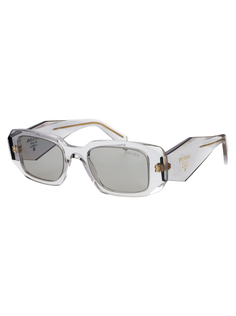 Prada 0pr Rectangular Acetate Sunglasses — Gray