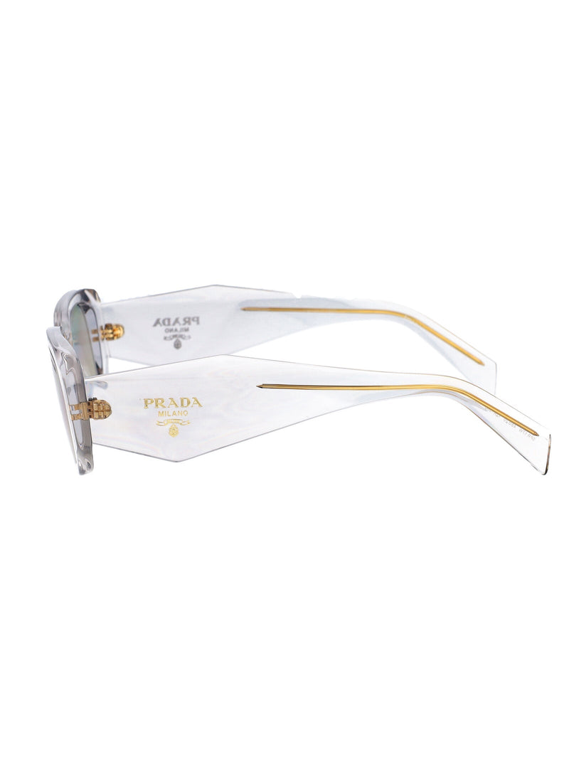 Prada 0pr Rectangular Acetate Sunglasses — Gray