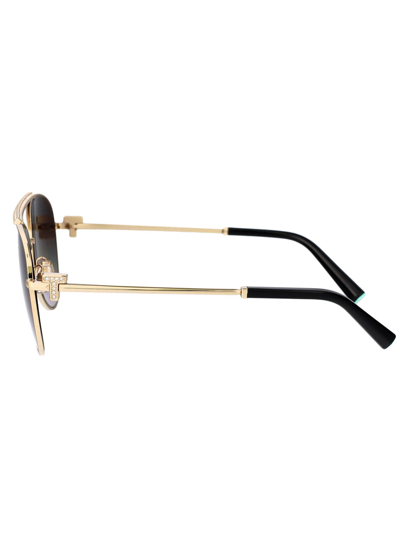 Tiffany & Co. 0tf3101b Pale Gold Metal Aviator Sunglasses — Steel