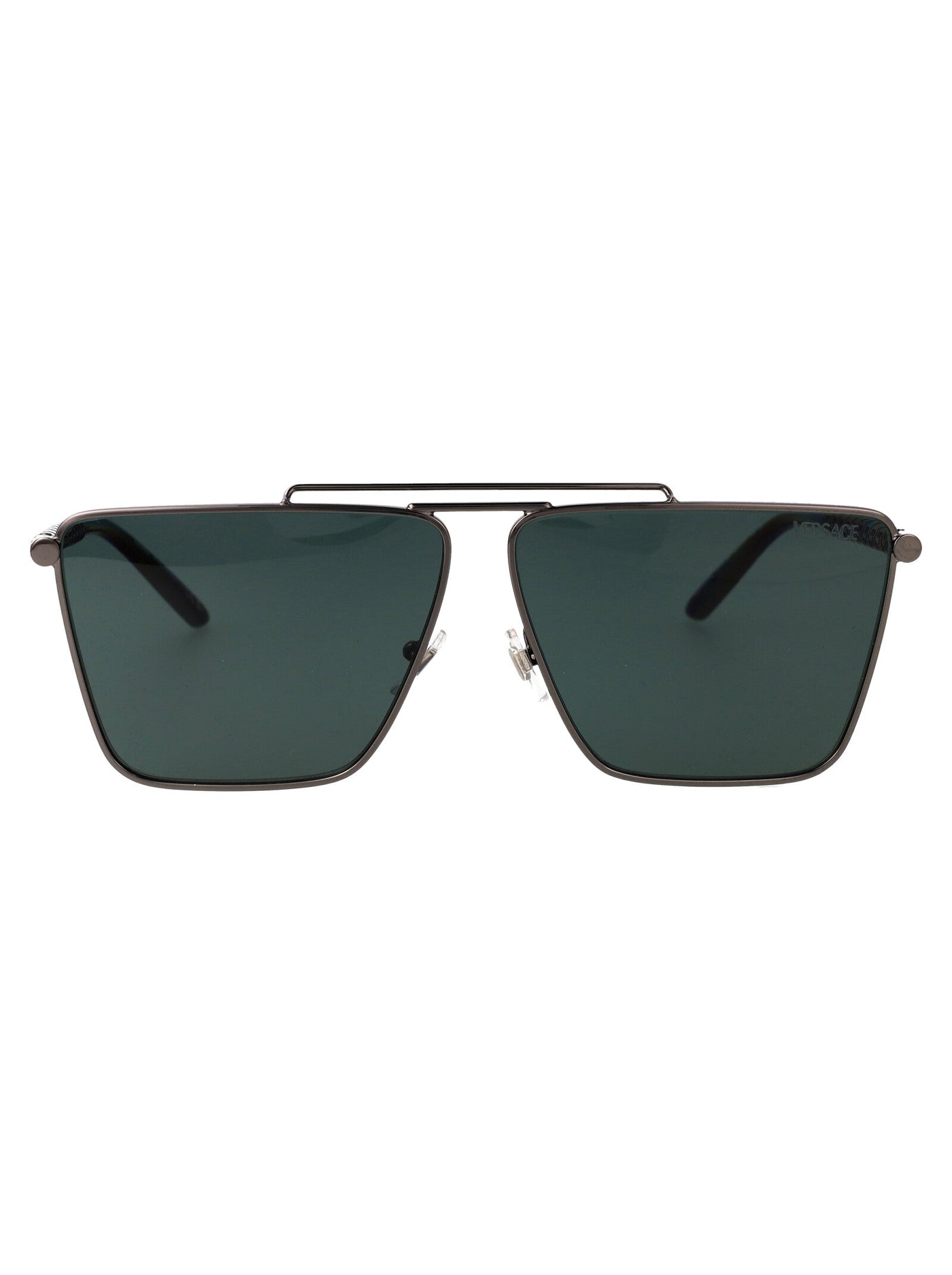 Versace 0ve2266 Metal Rectangle Sunglasses — Gunmetal