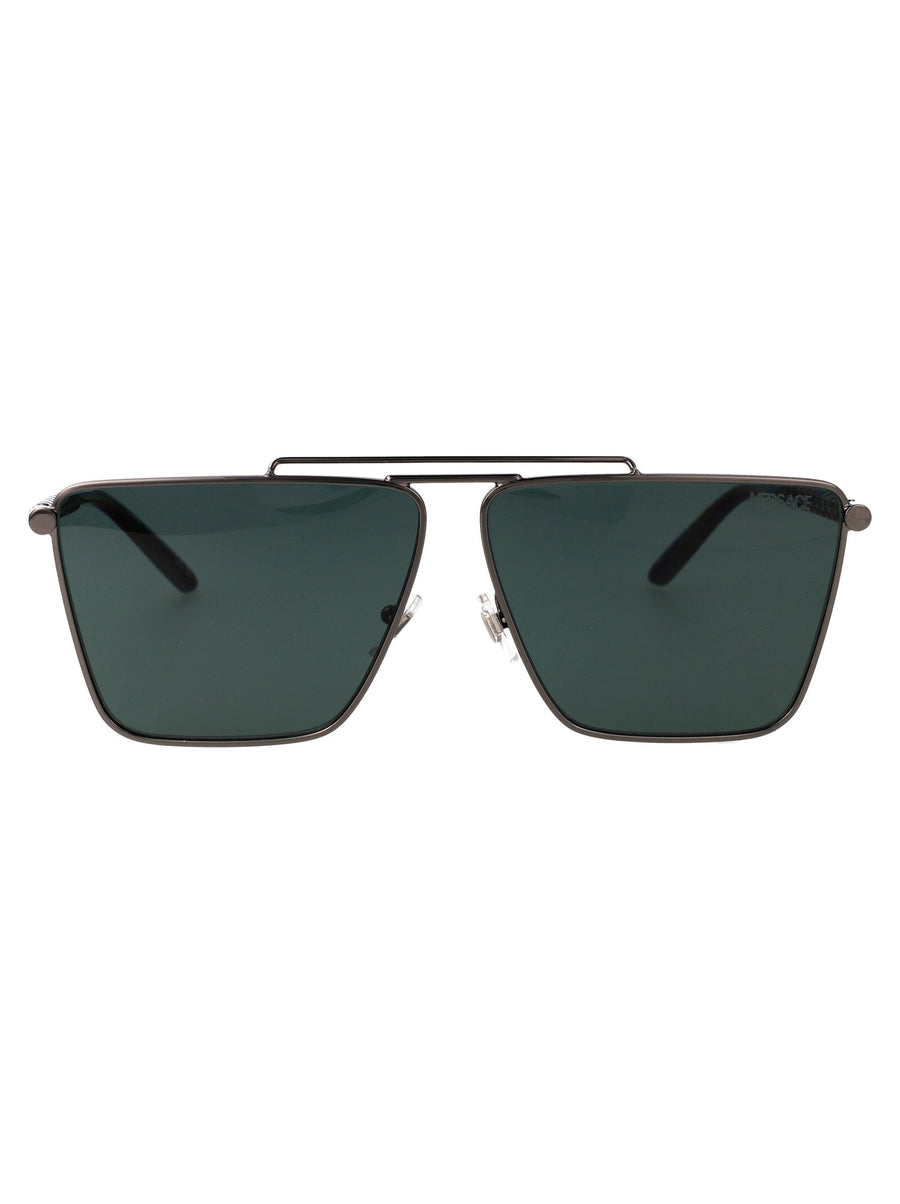 Versace 0ve2266 Metal Rectangle Sunglasses — Gunmetal