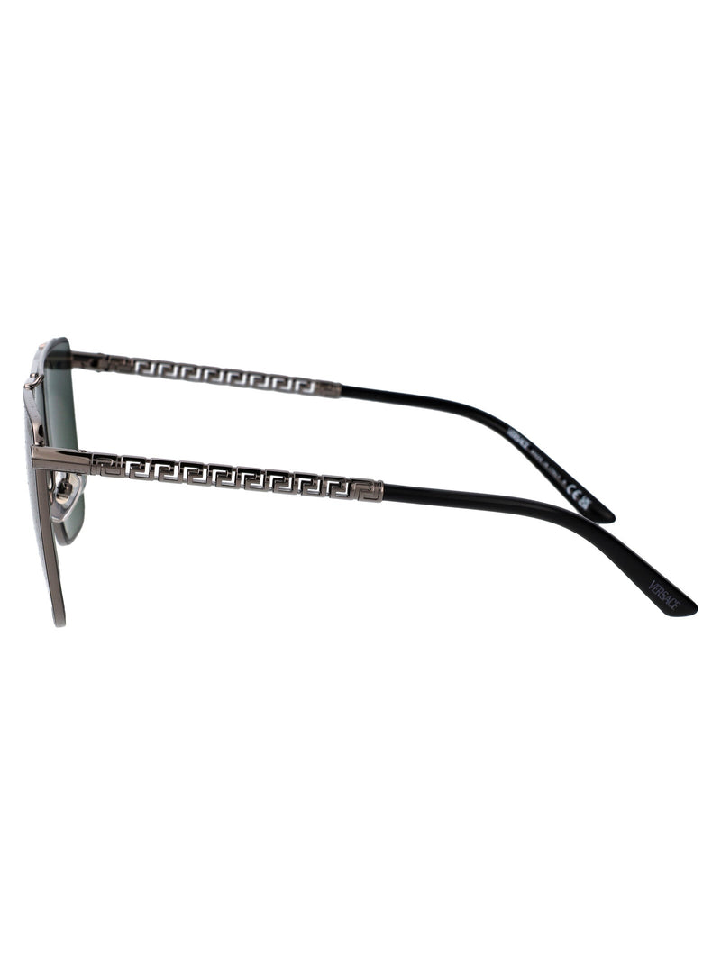 Versace 0ve2266 Metal Rectangle Sunglasses — Gunmetal