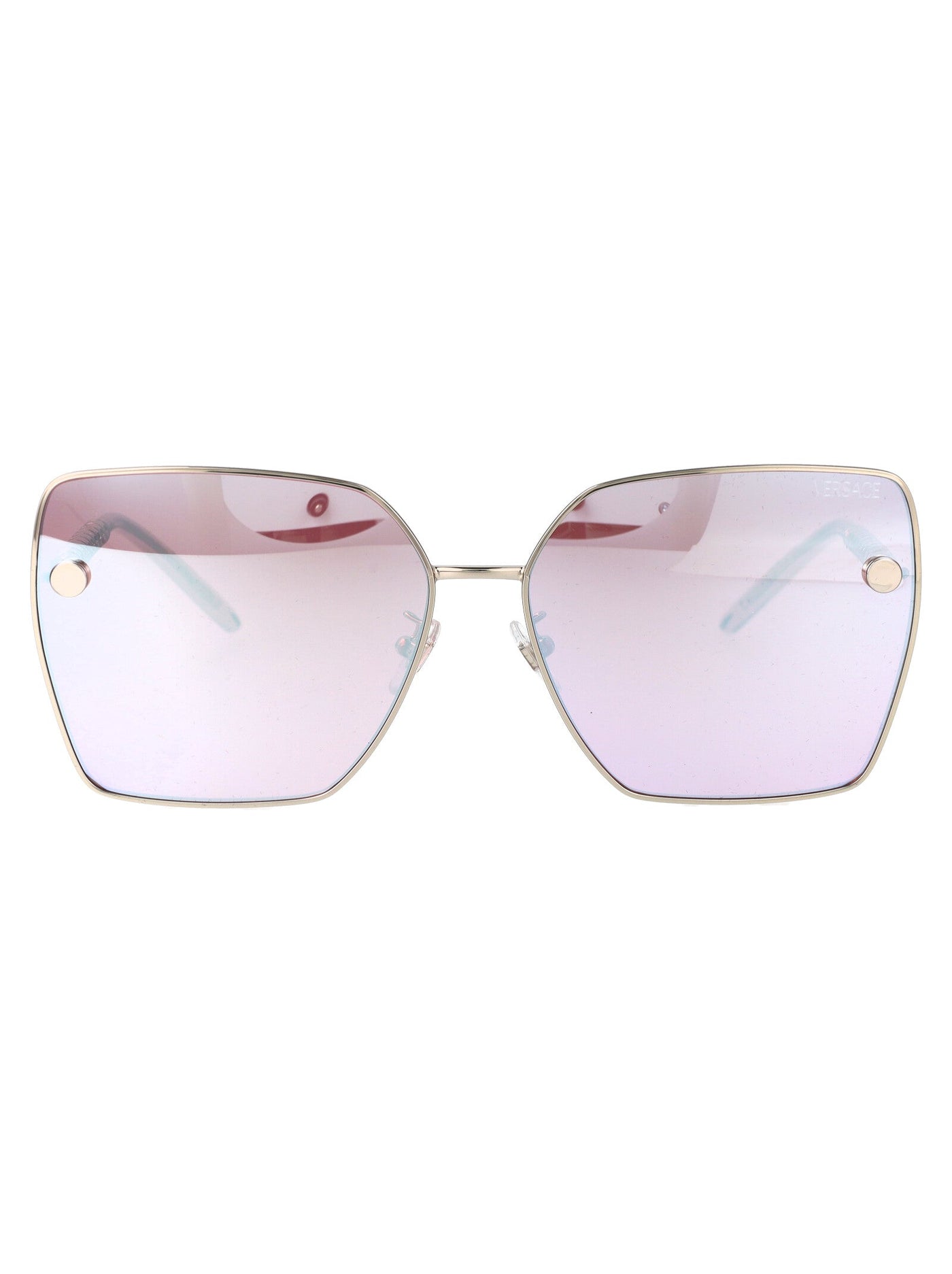 Versace 0ve2270d Square Metal Sunglasses — Silver