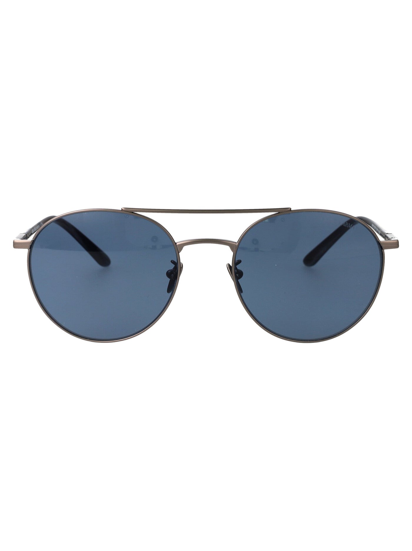 Giorgio Armani 0ar6156 Round Metal Frame Sunglasses — Gray Steel