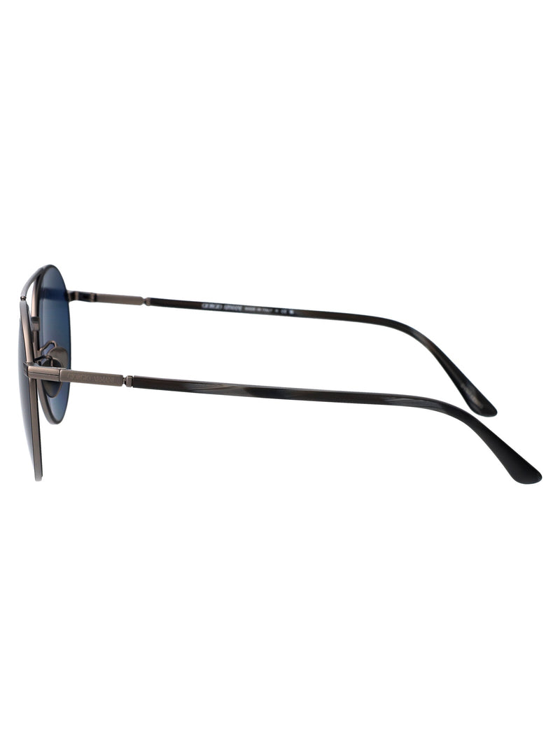 Giorgio Armani 0ar6156 Round Metal Frame Sunglasses — Gray Steel