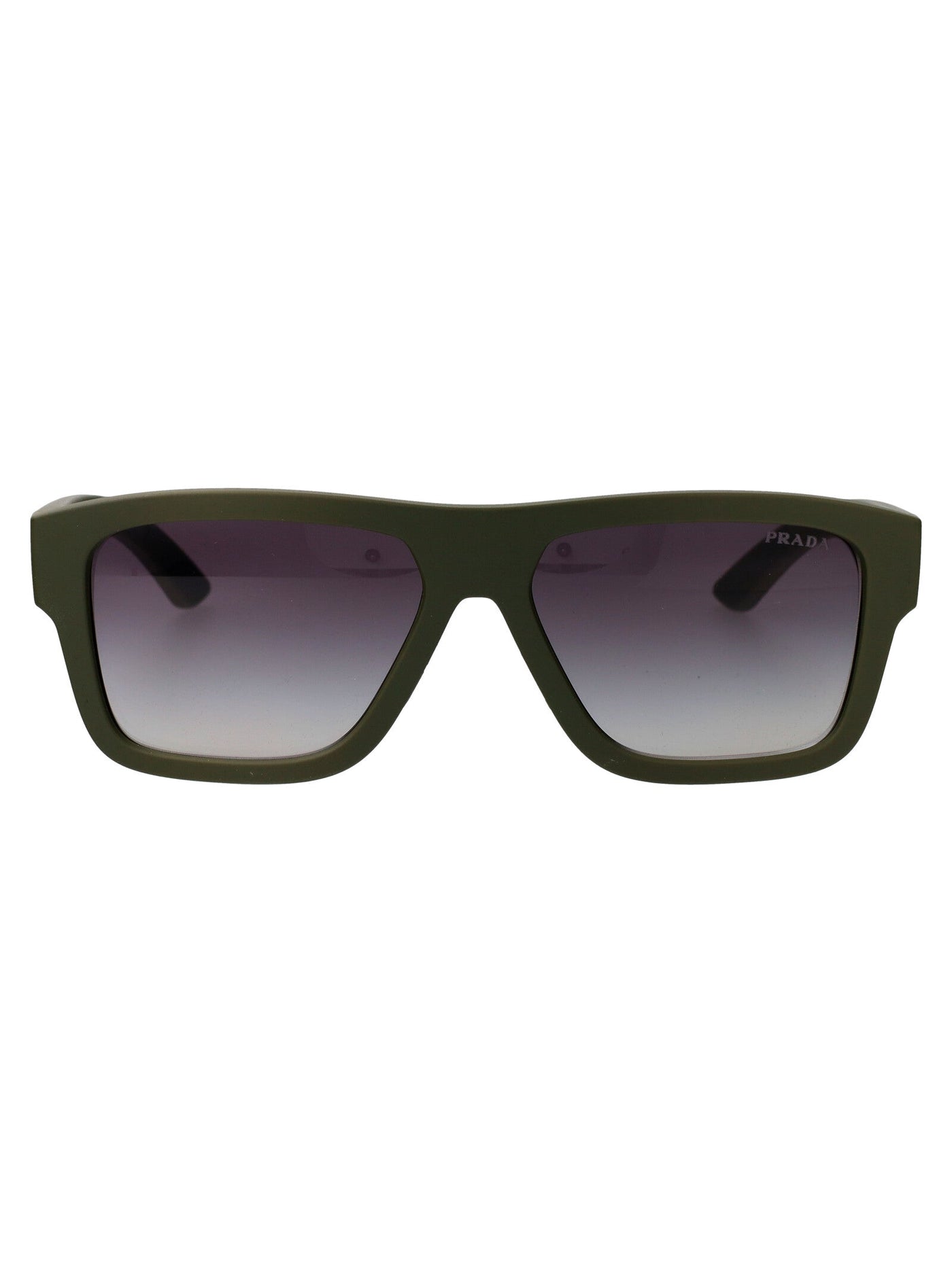 Prada 0ps Rectangular Matte Military Green Sunglasses — Injected