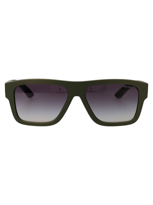 Prada 0ps Rectangular Matte Military Green Sunglasses — Injected