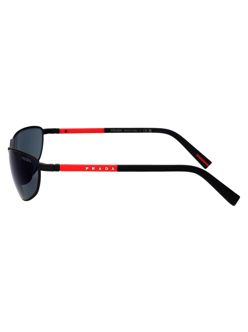 Prada 0ps Metal Rectangular Sunglasses — Black