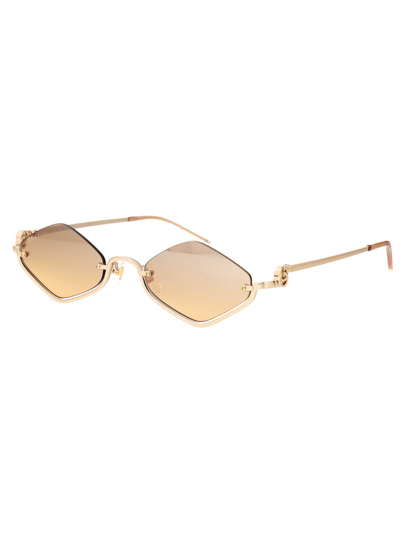 Gucci Gg1604s Gold-Tone Metal With Orange Accents Sunglasses — Gold