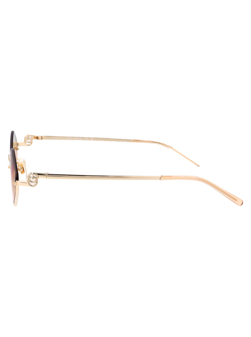 Gucci Gg1604s Gold-Tone Metal With Orange Accents Sunglasses — Gold
