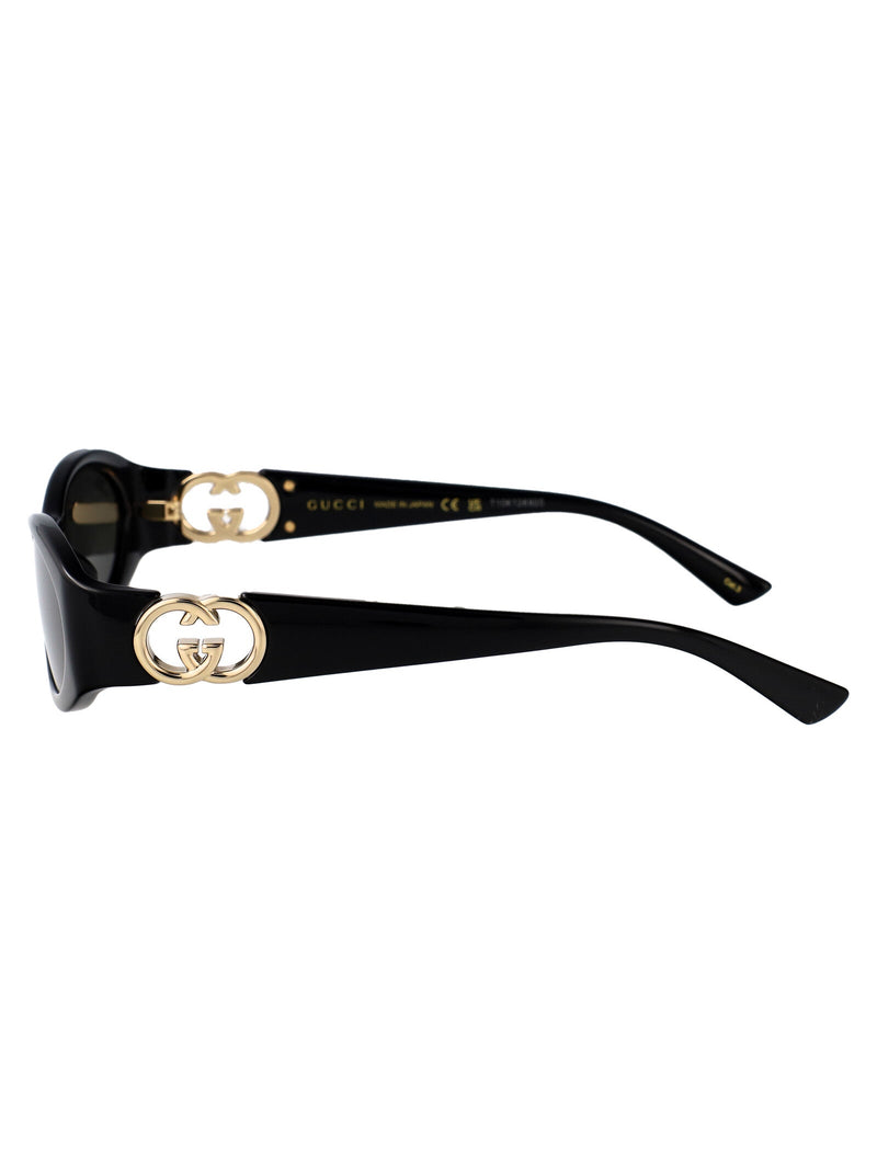 Gucci Gg1660s Oval Injected Sunglasses — Black