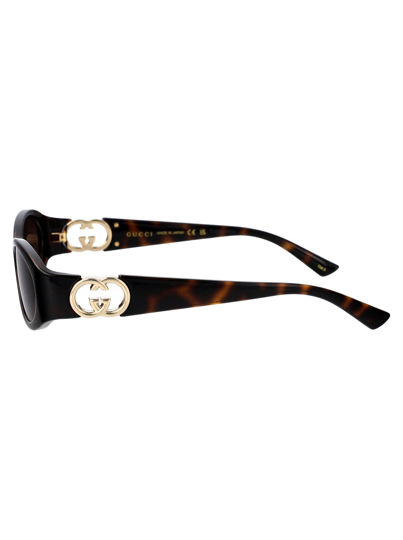 Gucci Gg1660s Tortoiseshell Acetate Sunglasses — Brown Injected