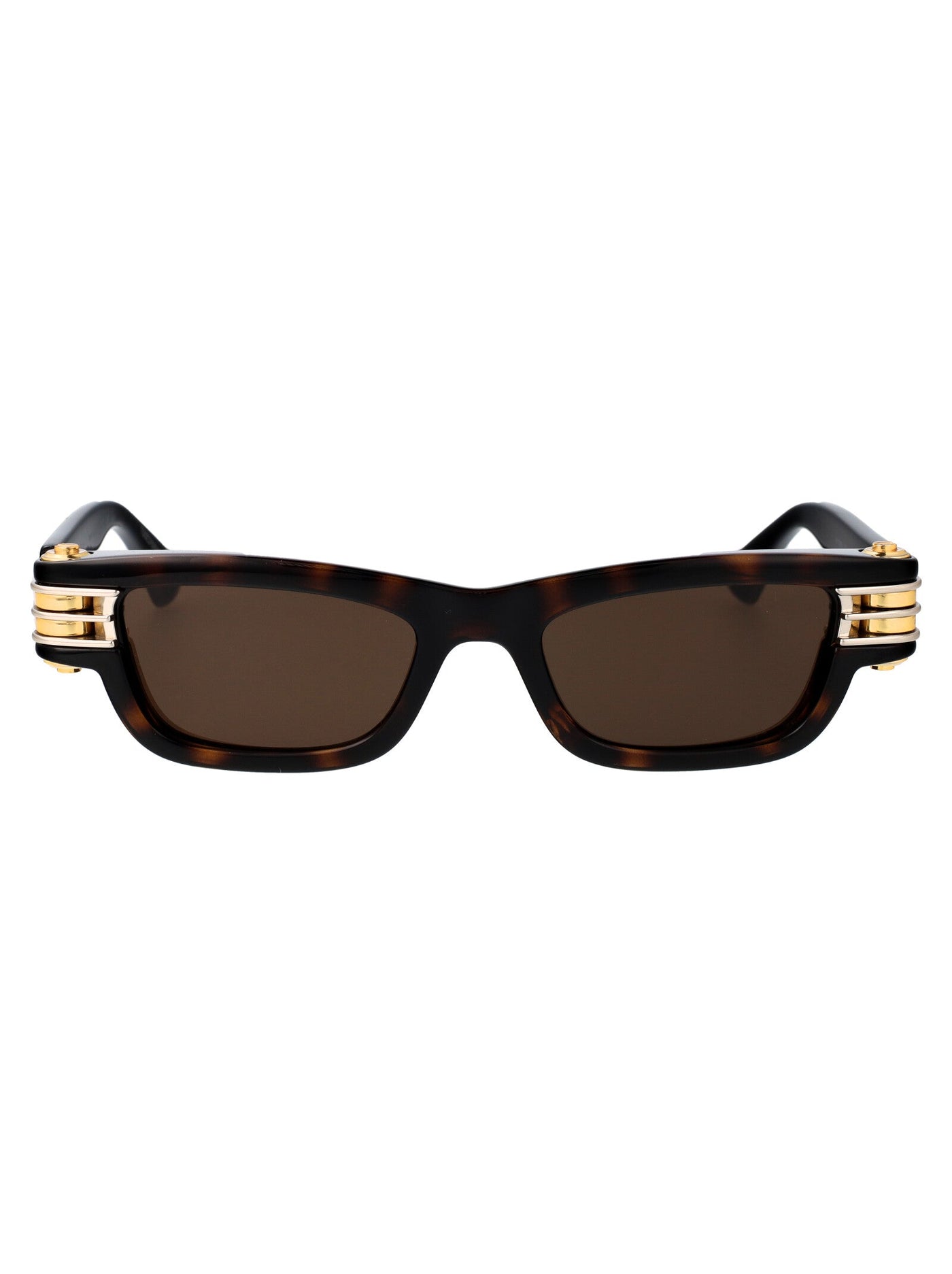 Bottega Veneta Bv1308s Havana-Gold-Metal Sunglasses — Brown