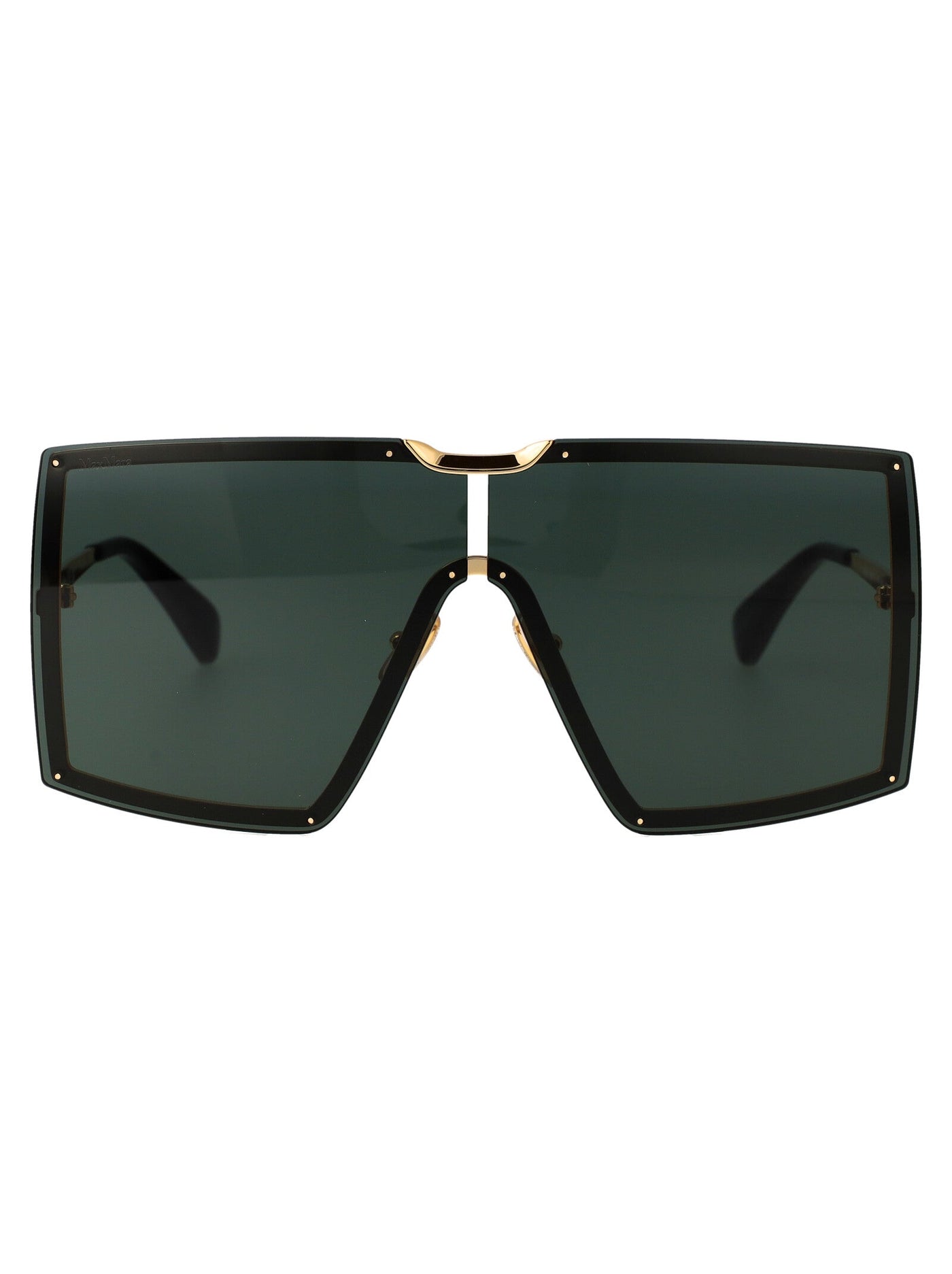 Max Mara Mm0117 Gold Metal Square Sunglasses —