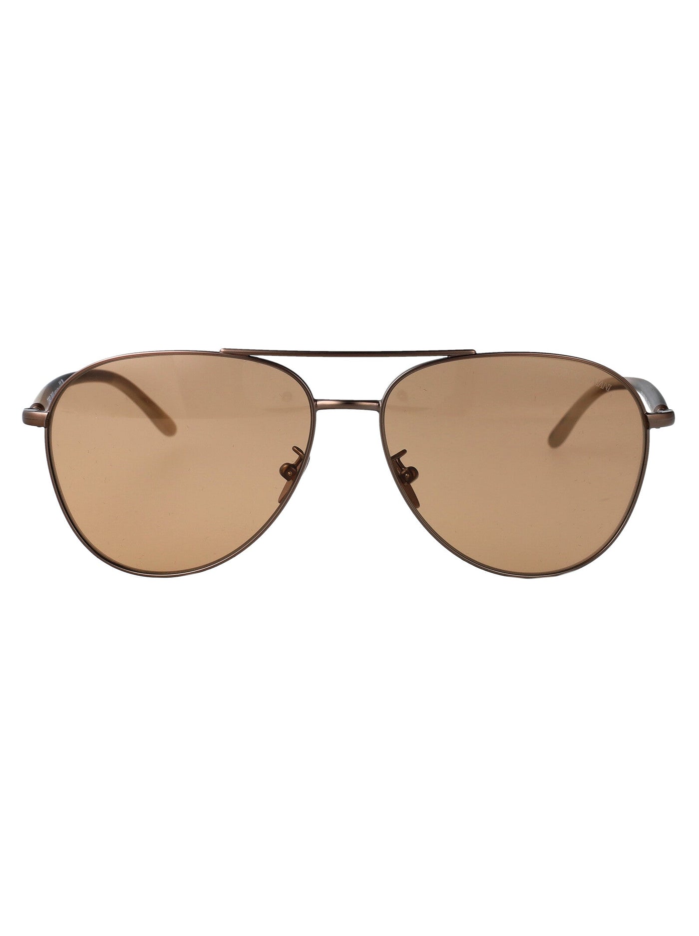 Giorgio Armani 0ar6162 Tinted Aviator Sunglasses — Brown Steel