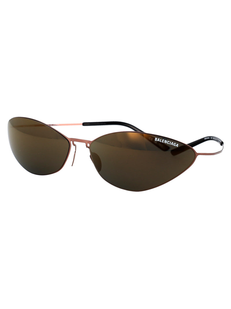 Balenciaga Bb0350s Titanium Cat-Eye Sunglasses — Brown