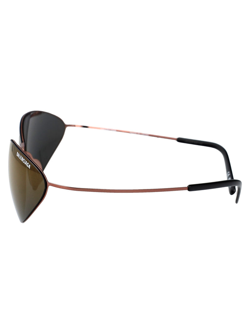 Balenciaga Bb0350s Titanium Cat-Eye Sunglasses — Brown