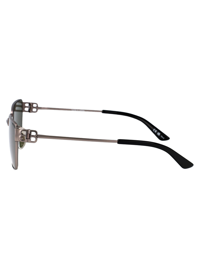Balenciaga Bb0374sk Metal Rectangle Sunglasses — Green