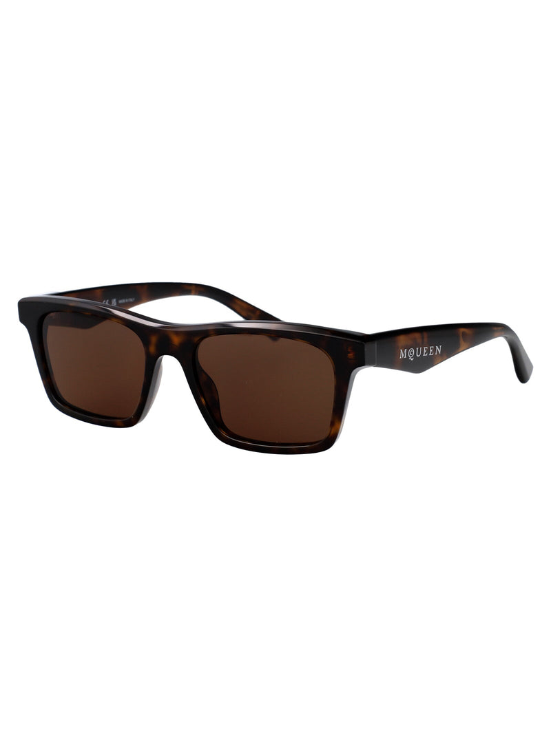 Alexander Mcqueen Am0472s Tortoiseshell Injected Sunglasses — Brown