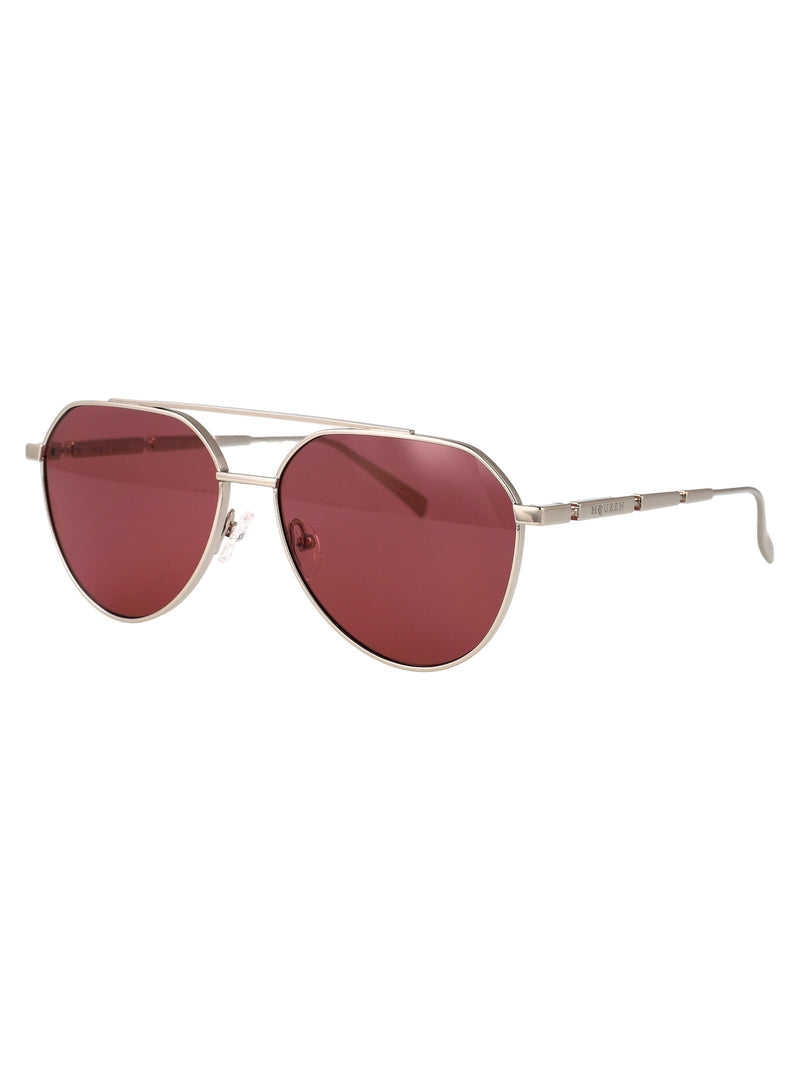 Alexander Mcqueen Am0478s Metal Aviator Sunglasses — Silver