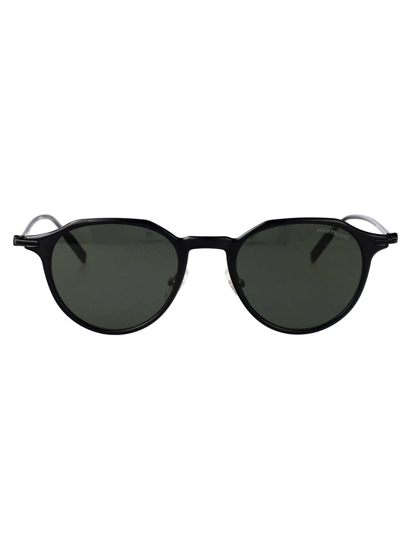 Montblanc Mb0355s Metal Round-Frame Sunglasses — Black