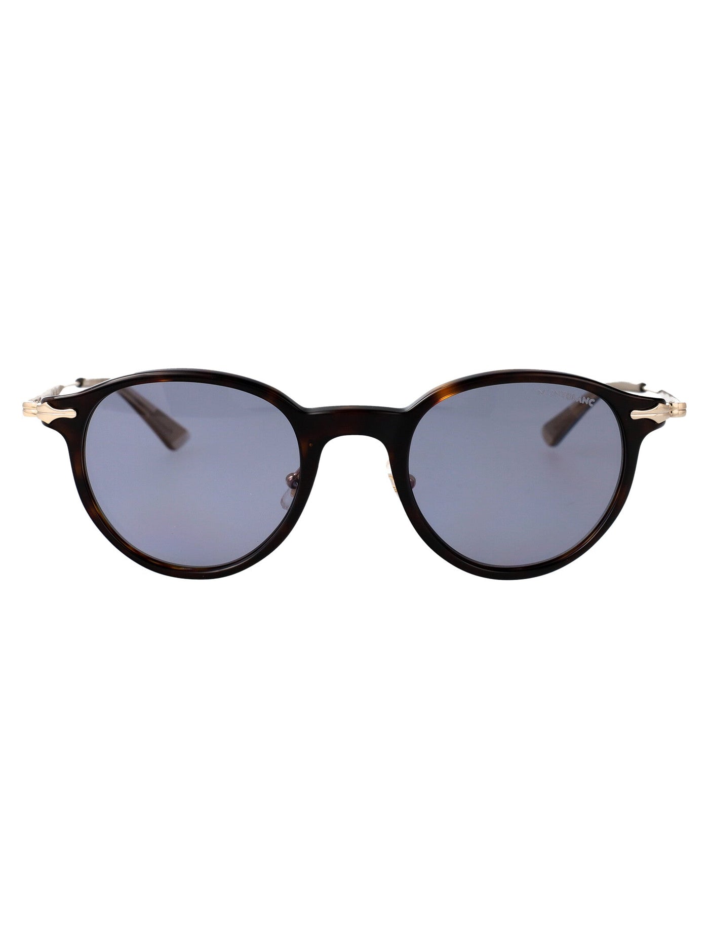 Montblanc Mb0362s Metal Round-Frame Sunglasses — Black