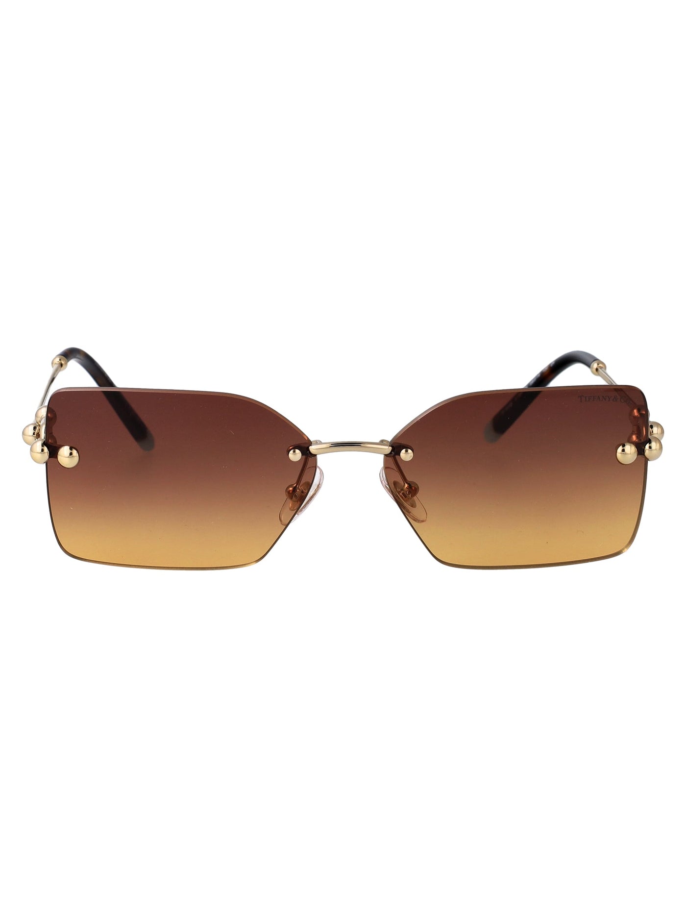Tiffany & Co. 0tf3088 Gradient Brown To Yellow Sunglasses — Gold Metal