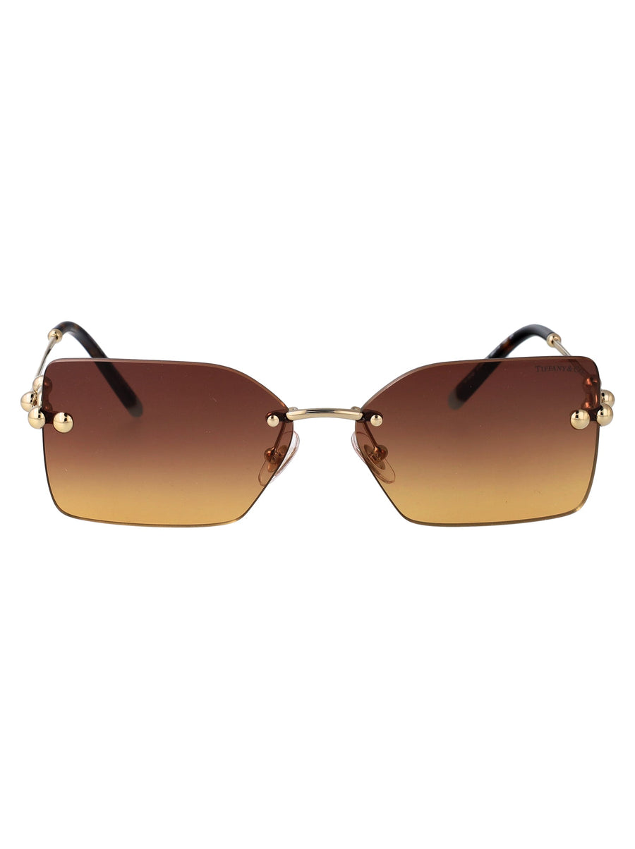 Tiffany & Co. 0tf3088 Gradient Brown To Yellow Sunglasses — Gold Metal