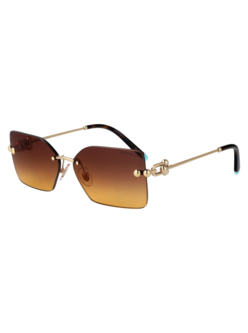 Tiffany & Co. 0tf3088 Gradient Brown To Yellow Sunglasses — Gold Metal