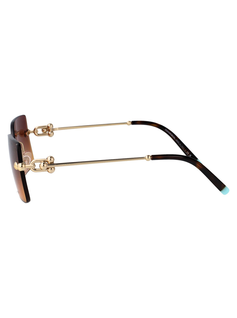 Tiffany & Co. 0tf3088 Gradient Brown To Yellow Sunglasses — Gold Metal