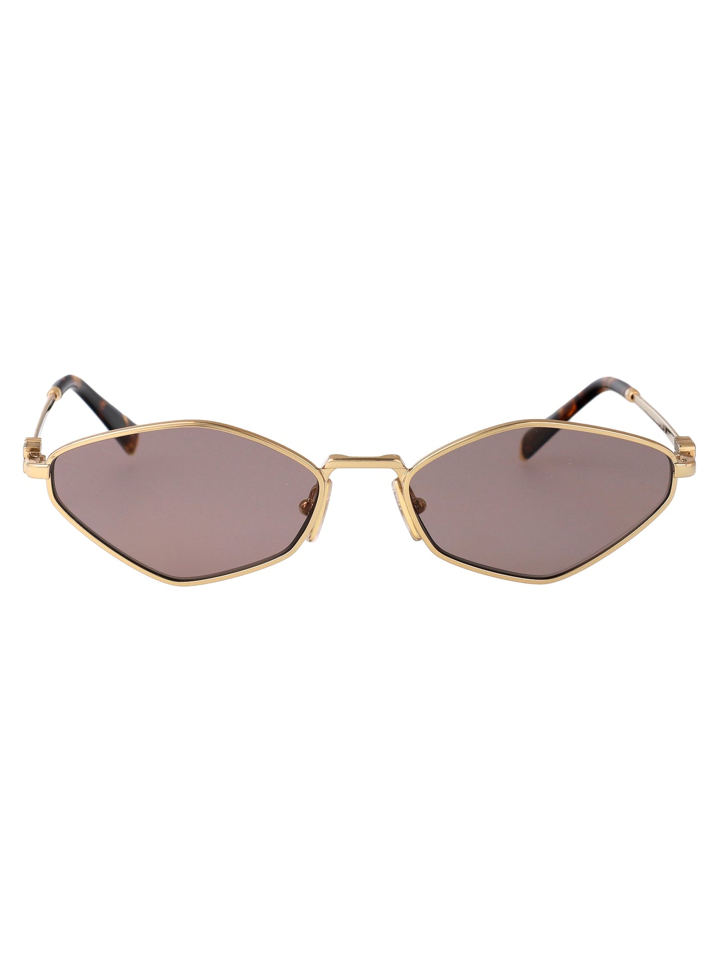 Miu Miu 0mu Metal Cat-Eye Sunglasses — Gold