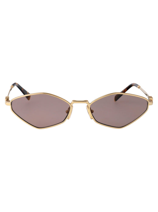 Miu Miu 0mu Metal Cat-Eye Sunglasses — Gold