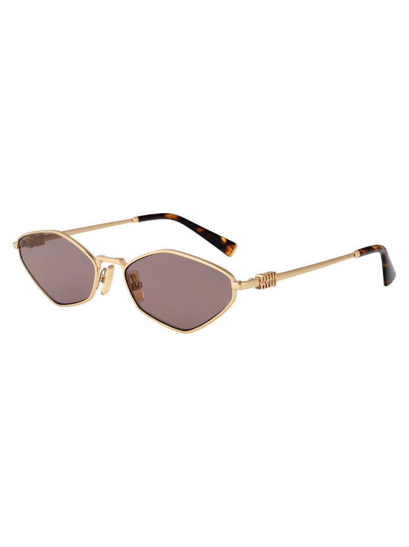Miu Miu 0mu Metal Cat-Eye Sunglasses — Gold